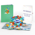 Happy Birthday Balloons Music and Lights Pop-Up Card and Sentiment Set for Husband