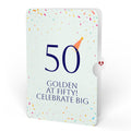 Wishing You a Happy 50th Birthday Music and Lights Pop-Up Card and Party Hat Sentiment Set
