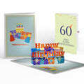 Wishing You a Happy 60th Birthday Music and Lights Pop-Up Card and Party Hat Sentiment Set