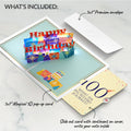 Wishing You a Happy 100th Birthday Music and Lights Pop-Up Card and Party Hat Sentiment Set