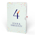 Happy 4th Birthday Confetti Cake Music and Lights Pop-Up Card and Party Hat Sentiment Set