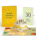 Happy 30th Birthday Confetti Cake Music and Lights Pop-Up Card and Party Hat Sentiment Set