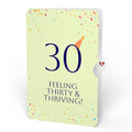 Happy 30th Birthday Confetti Cake Music and Lights Pop-Up Card and Party Hat Sentiment Set