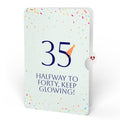 Happy 35th Birthday Confetti Cake Music and Lights Pop-Up Card and Party Hat Sentiment Set