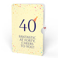 Happy 40th Birthday Confetti Cake Music and Lights Pop-Up Card and Party Hat Sentiment Set