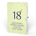 Happy 18th Birthday Balloons Music and Lights Pop-Up Card and Party Hat Sentiment Set
