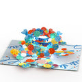 Happy 21st Birthday Balloons Music and Lights Pop-Up Card and Party Hat Sentiment Set
