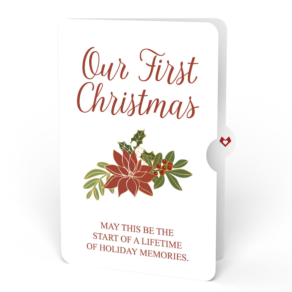 A Child Is Born Christmas Pop-Up Card and Poinsettia First Christmas Sentiment Set for Partner