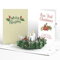 Winter Greens Christmas Candle Pop-Up Card and Sentiment Set for Partner