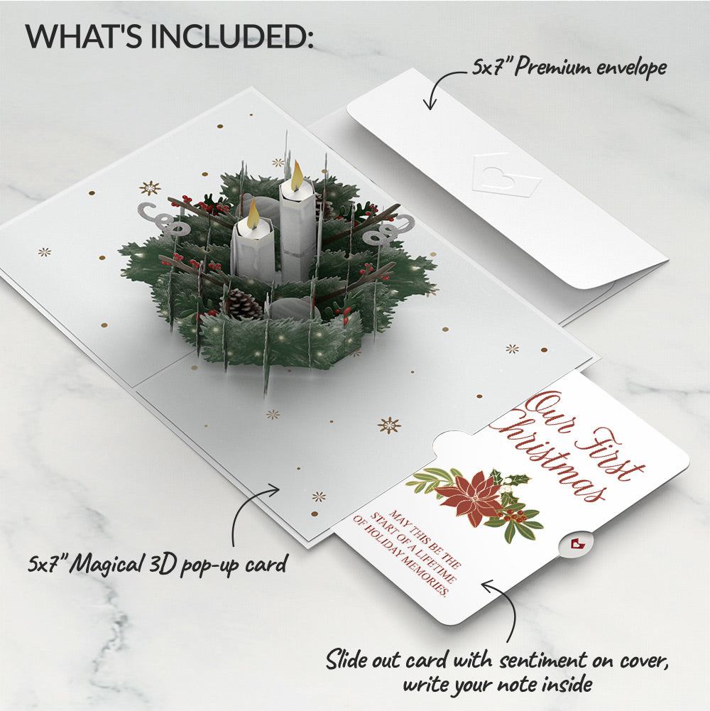 Winter Greens Christmas Candle Pop-Up Card and Sentiment Set for Partner