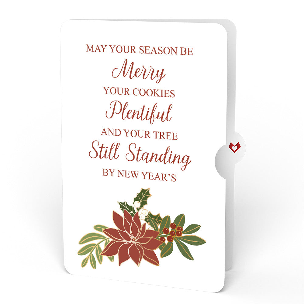 Winter Greens Christmas Candle Pop-Up Card and Poinsettia Merry & Plentiful Sentiment Set