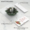 Winter Greens Christmas Candle Pop-Up Card and Poinsettia Merry & Plentiful Sentiment Set