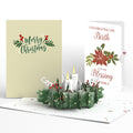Winter Greens Christmas Candle Pop-Up Card and Poinsettia Blessing Sentiment Set