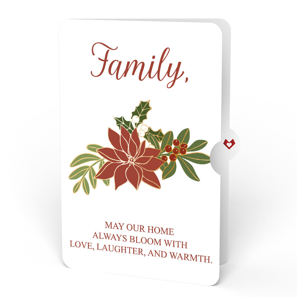 Winter Greens Christmas Candle Pop-Up Card and Poinsettia Blooming Love Sentiment Set for Family