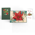 Christmas Poinsettia Bloom Pop-Up Card and Love Sentiment Set for Partner