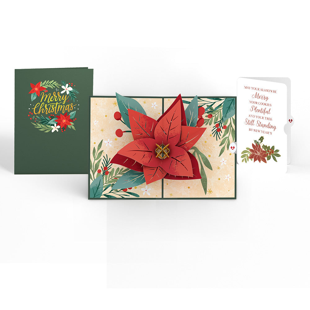 Christmas Poinsettia Bloom Pop-Up Card and Merry & Plentiful Sentiment Set