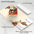 Holiday Poinsettia Sleigh Pop-Up Card and Love Sentiment Set for Partner