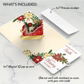 Holiday Poinsettia Sleigh Pop-Up Card and Blessing Christmas Sentiment Set