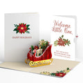 Holiday Poinsettia Sleigh Pop-Up Card and Sentiment Set for Baby