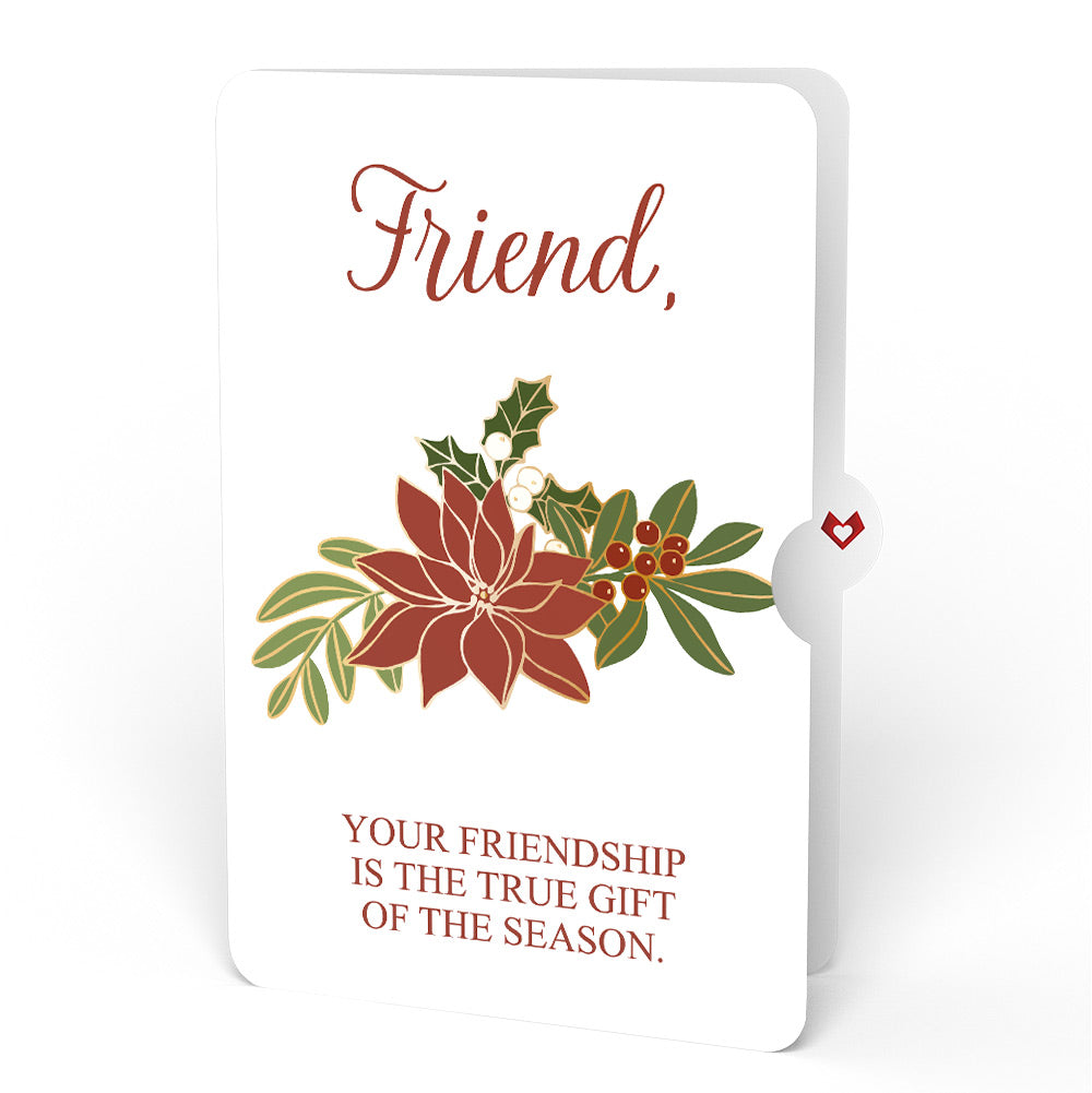 Season's Greetings Poinsettia Wreath Pop-Up Card and Sentiment Set for Friend
