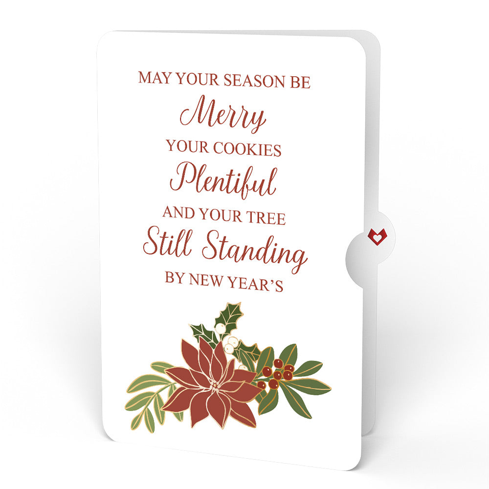 Stained Glass Winter Cardinal Pop-Up Gift and Poinsettia Merry & Plentiful Christmas Sentiment Set