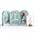 Stained Glass Winter Cardinal Pop-Up Gift and Poinsettia Merry & Plentiful Christmas Sentiment Set