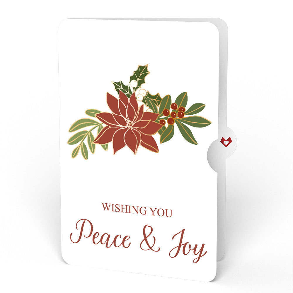 Stained Glass Winter Cardinal Pop-Up Gift and Poinsettia Peace & Joy Christmas Sentiment Set