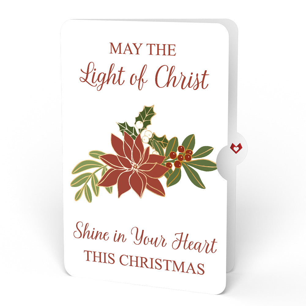 Christmas Joy Wreath and Poinsettia Light of Christ Sentiment Set