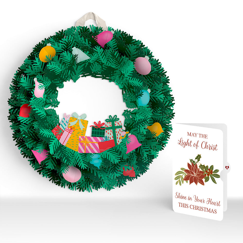 Christmas Joy Wreath and Poinsettia Light of Christ Sentiment Set