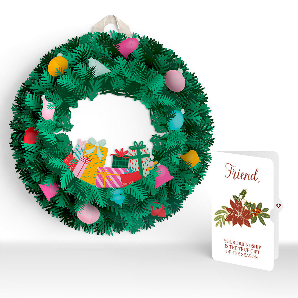 Christmas Joy Wreath and Poinsettia Sentiment Set for Friend