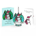 Warm Wishes Snowman Holiday Suncatcher Card and Sentiment Set for Partner