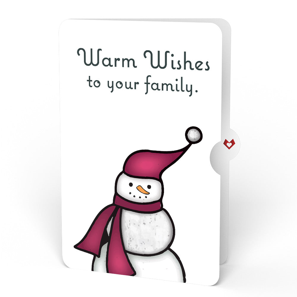 Warm Wishes Snowman Winter Suncatcher Card and Sentiment Set for Family