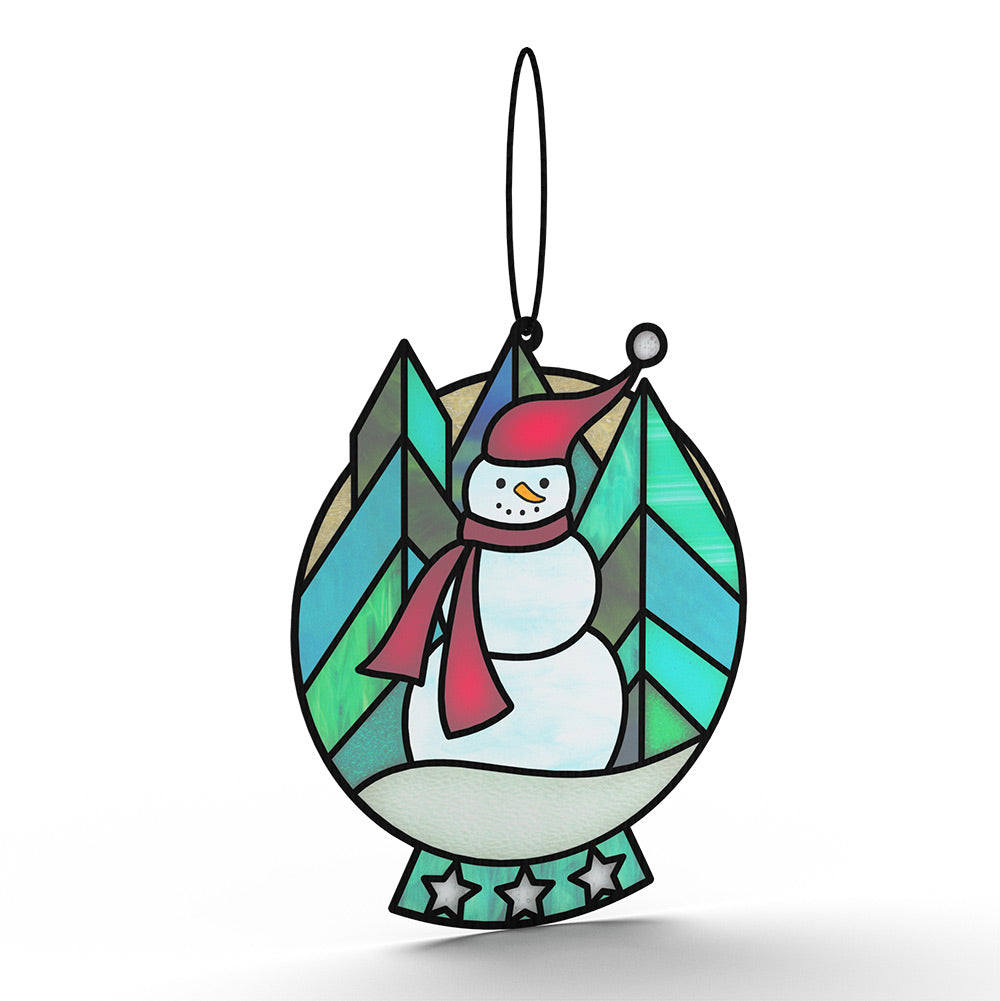 Warm Wishes Snowman Winter Suncatcher Card and Hugs for You Sentiment Set