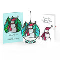 Warm Wishes Snowman First Christmas Suncatcher Card and Sentiment Set for Baby
