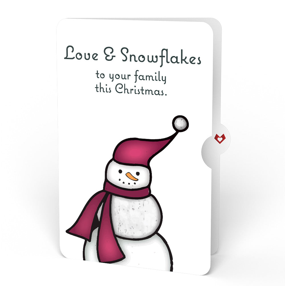 Warm Wishes Snowman Christmas Suncatcher Card and Love & Snowflakes Sentiment Set for Family