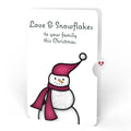 Warm Wishes Snowman Christmas Suncatcher Card and Love & Snowflakes Sentiment Set for Family