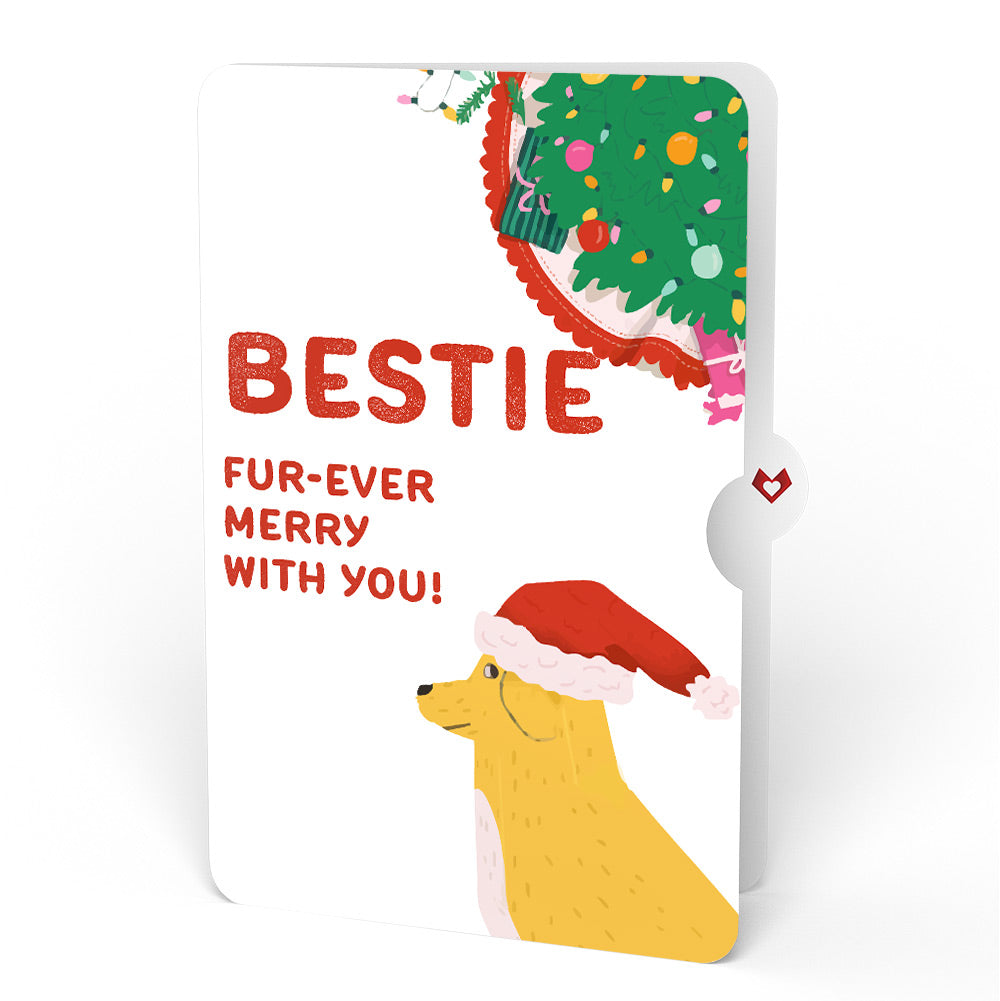 Feliz Naughty Dog Christmas Pop-Up Card and Sentiment Set for Bestie