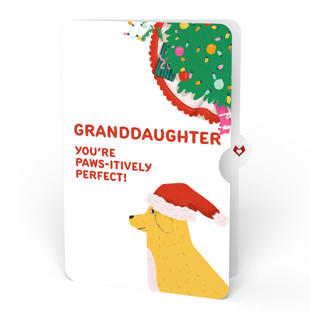 Feliz Naughty Dog Christmas Pop-Up Card and Sentiment Set for Granddaughter