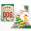 Feliz Naughty Dog Christmas Pop-Up Card and Sentiment Set for Grandson