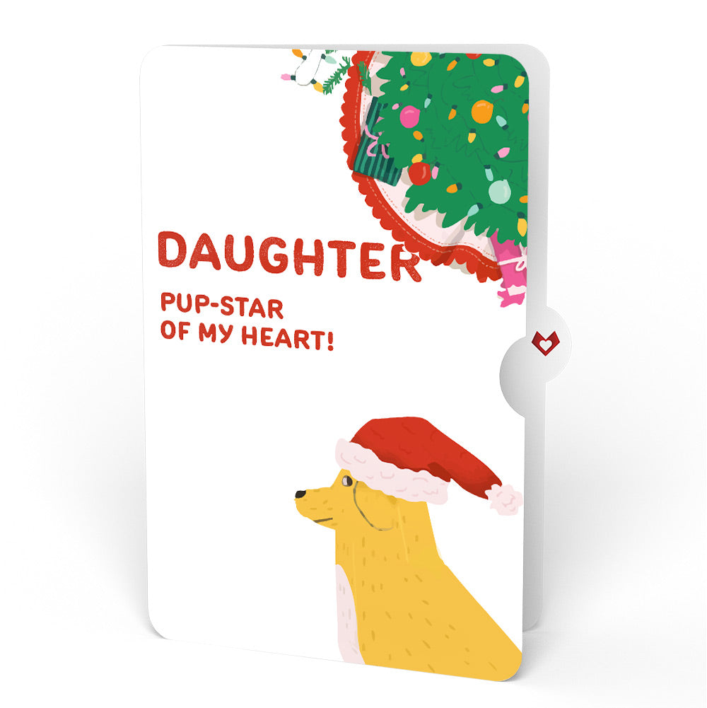 Feliz Naughty Dog Christmas Pop-Up Card and Sentiment Set for Daughter