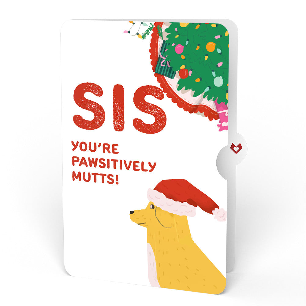 Feliz Naughty Dog Christmas Pop-Up Card and Sentiment Set for Sister