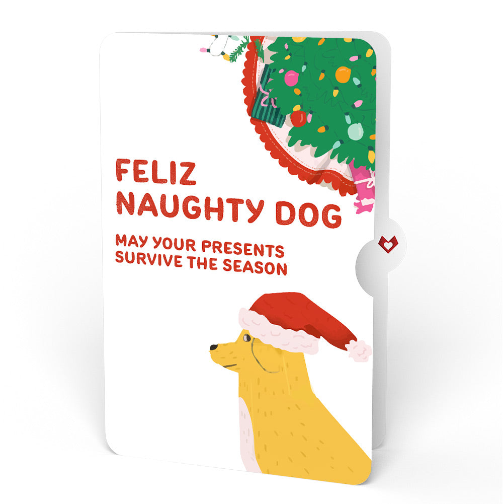 Feliz Naughty Dog Christmas Pop-Up Card and Sentiment Set