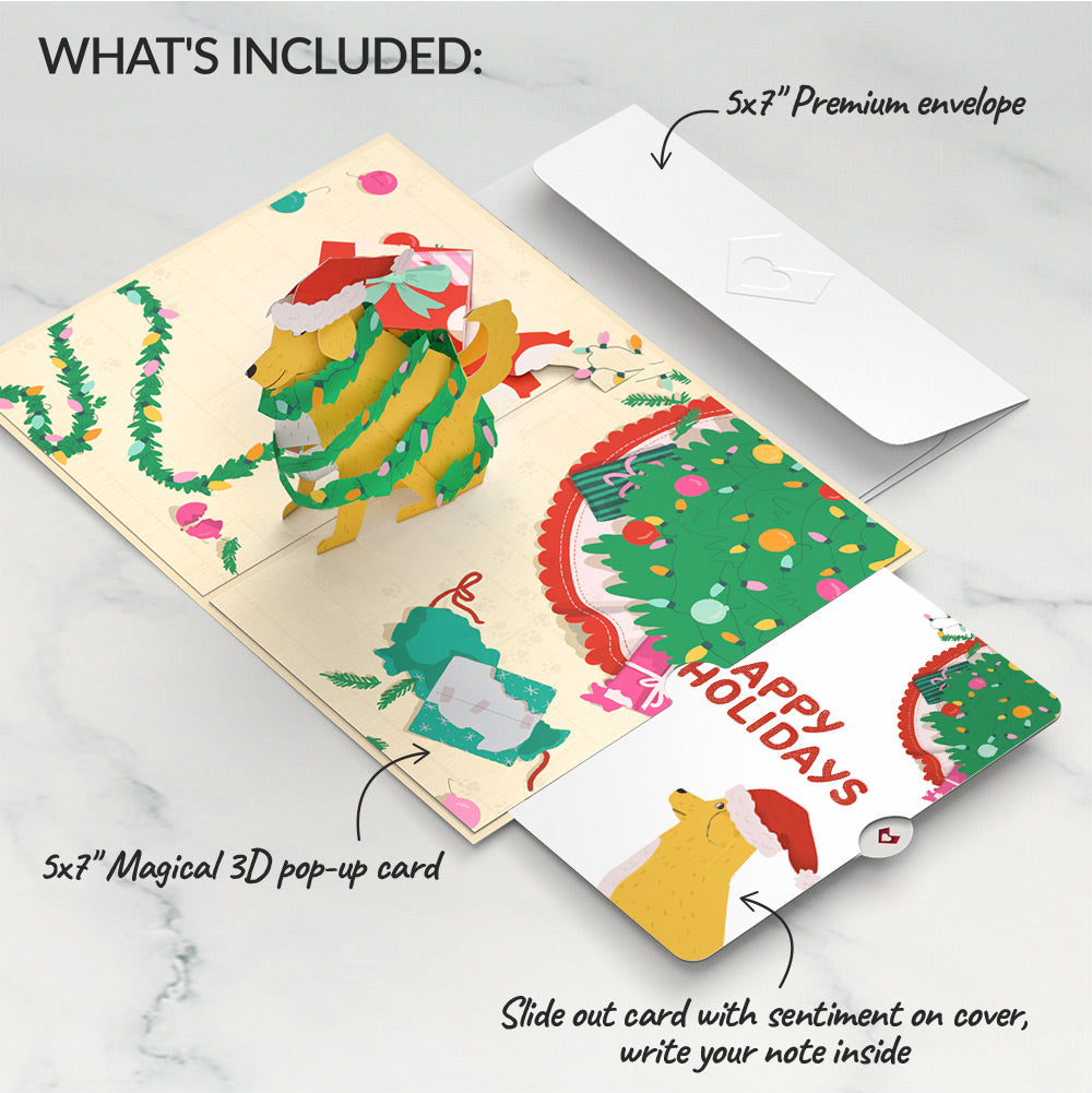 Feliz Naughty Dog Happy Holiday Pop-Up Card and Sentiment Set