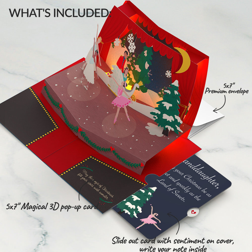 The Nutcracker Christmas Magic Music and Lights Pop-Up Card and Sentiment Set for Granddaughter