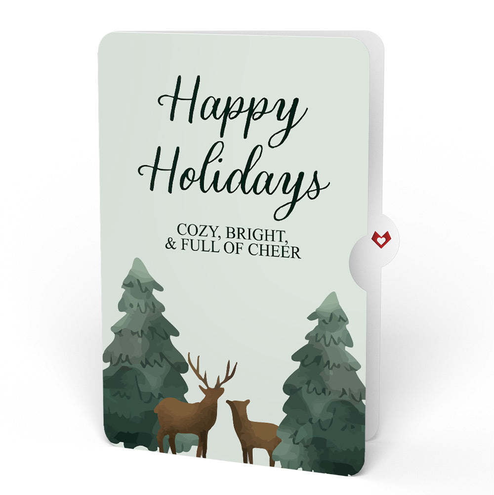 Winter Wishes Mountain Village Light-Up Pop-Up Card and Woodland Deer Happy Holidays Sentiment Set