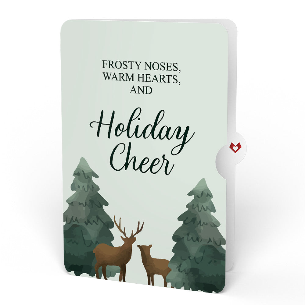 Winter Wishes Mountain Village Light-Up Pop-Up Card and Woodland Deer Holiday Cheer Sentiment Set