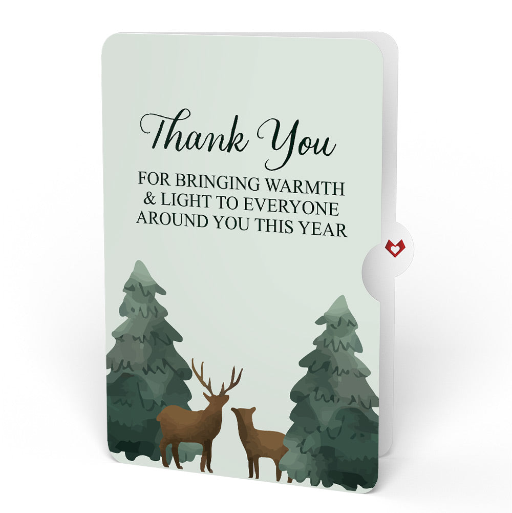 Winter Wishes Mountain Village Light-Up Pop-Up Card and Woodland Deer Thank You Sentiment Set