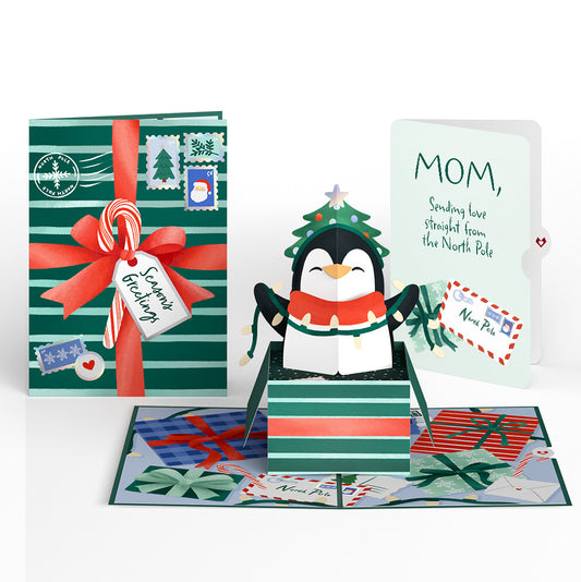Season's Greetings Penguin Surprise Pop-Up Card and Sentiment Set for Mom