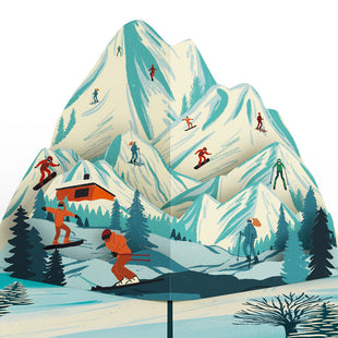 Mountain Snowboard Adventure Thank You Pop-Up Card and Sentiment Set