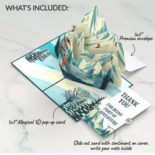 Mountain Snowboard Adventure Thank You Pop-Up Card and Sentiment Set